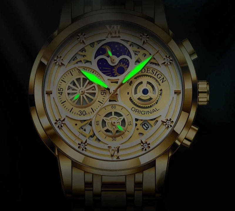 Relógio Quartzo Luxury Men + Brinde